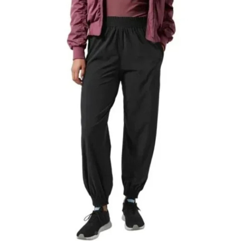 Athleta Savannah Joggers Black Pull On Stretch Athleisure Travel Sz 10